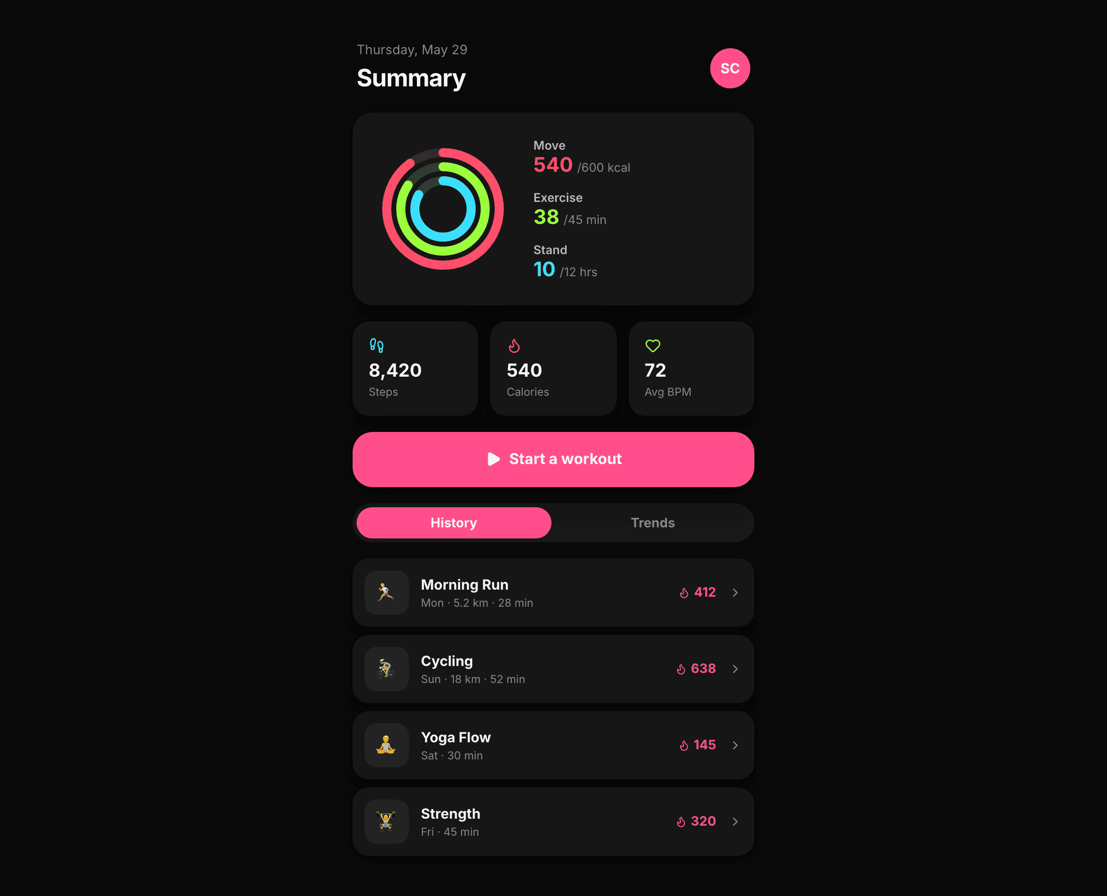 Fitness Tracker — raycast skin with pulse motion