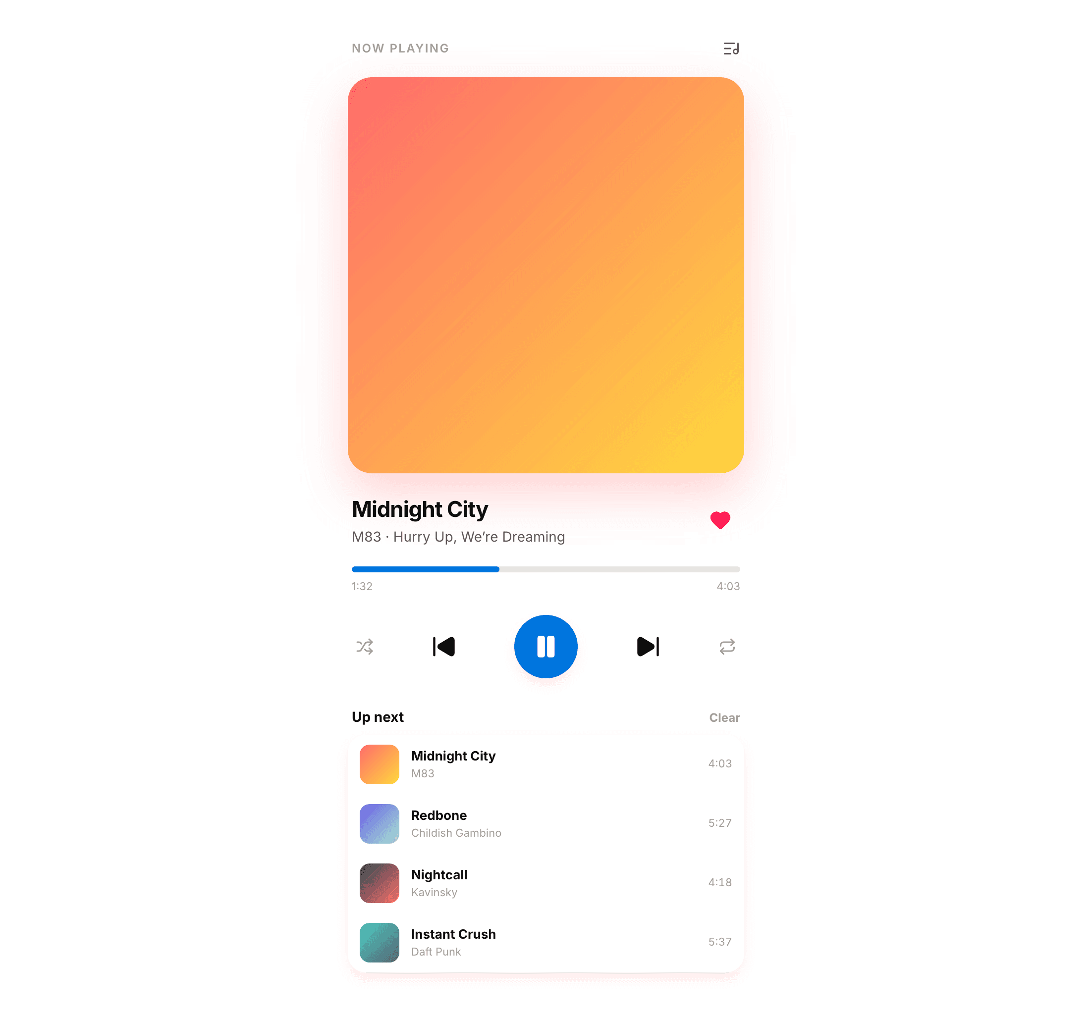 Music Player — notion skin with silk motion