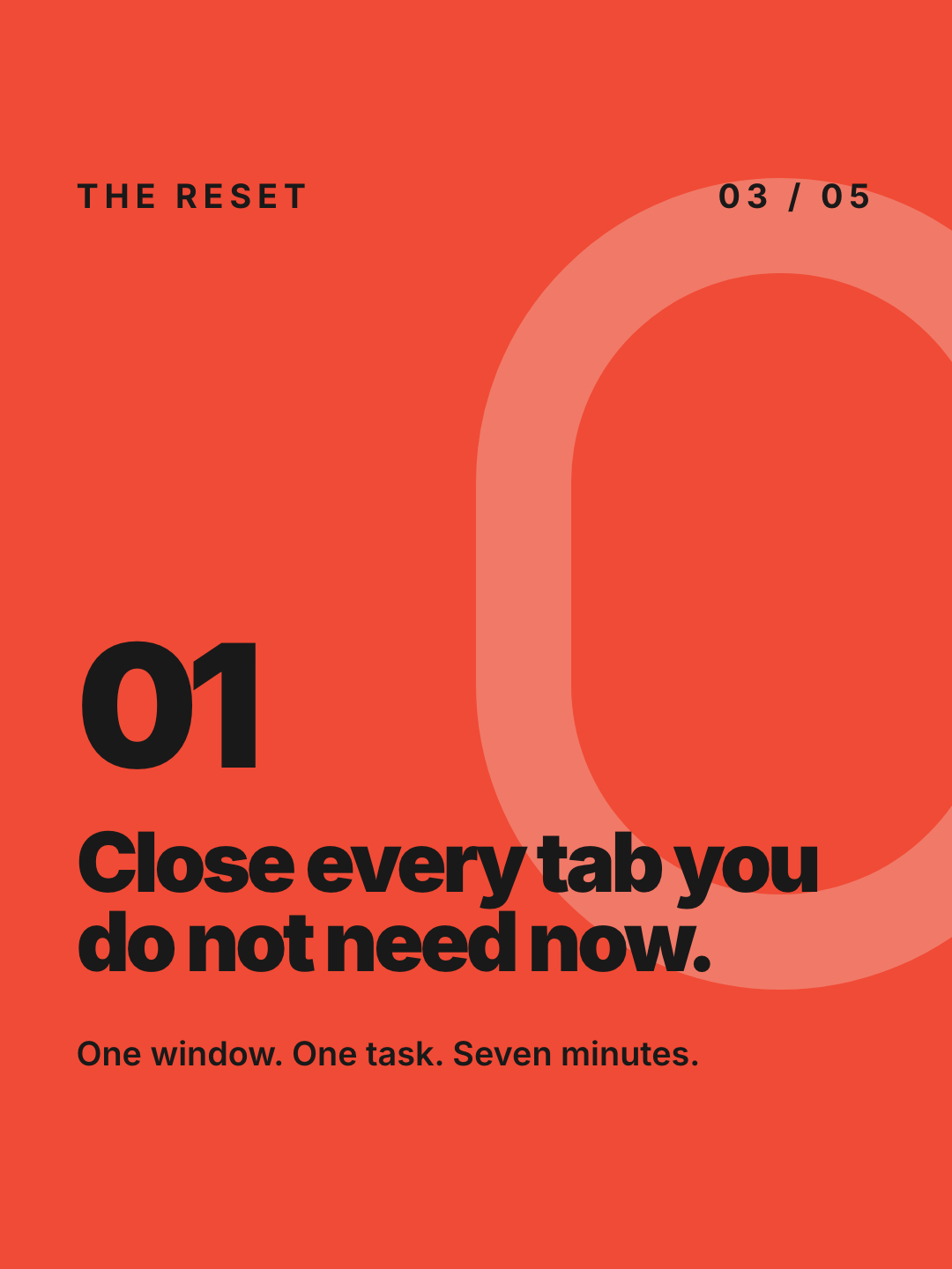 Signal Reset frame 3: close every unnecessary tab action